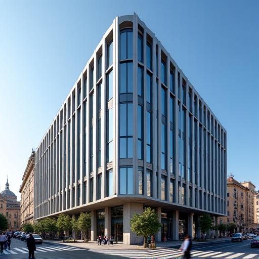 Exterior modern de l'edifici de l'oficina a Roma